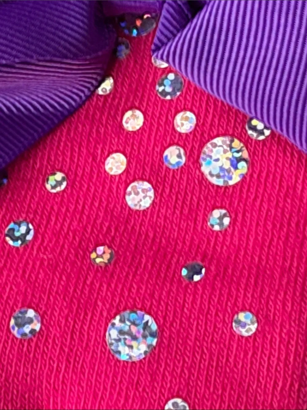 JoJo Siwa Hot Pink Knee-High Socks with Purple Bow and Rhinestone Accents